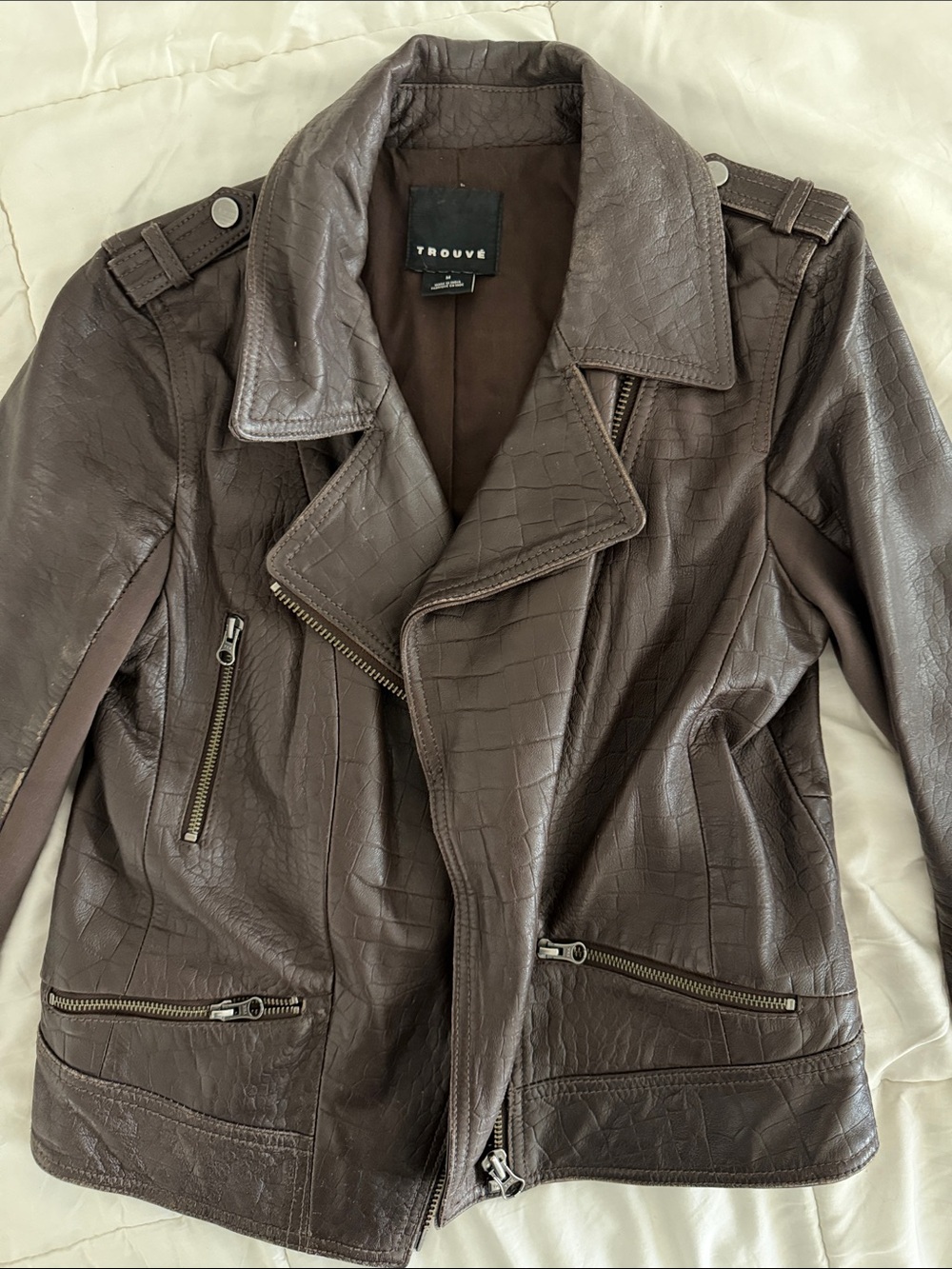 TROUVE genuine Leather Moto Jacket